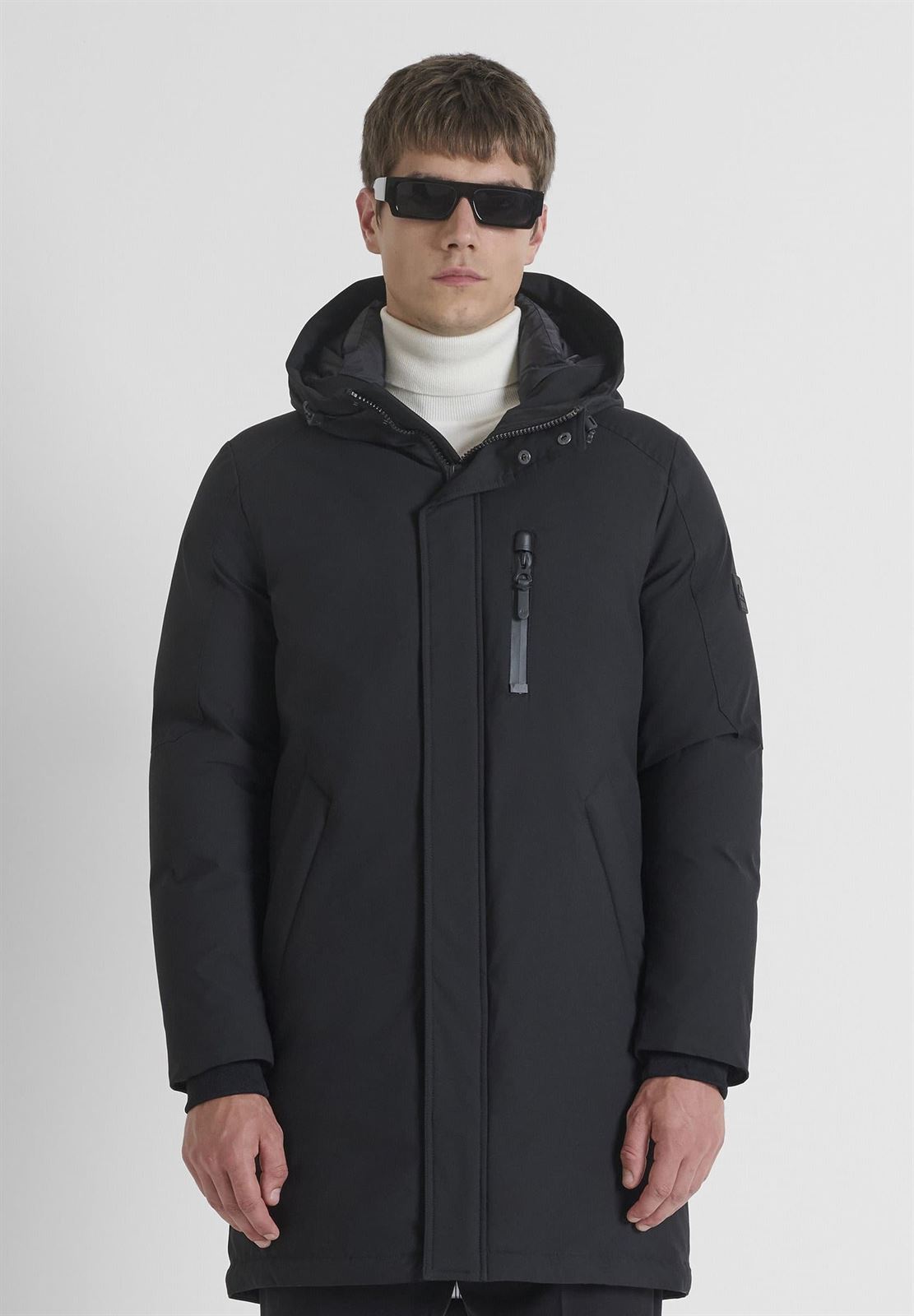 Abrigo ANTONY MORATO MMCO01033 FA600287 9000 Long Coat Regular Fit Negro - Imagen 1