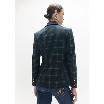 Americana LOLA CASADEMUNT LF2602017 cuadro escoces con escudo Azul-Verde - Imagen 2