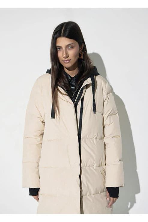 Anorak Lola Casademunt Largo con Capucha Crudo LF2601011 001 - Imagen 3