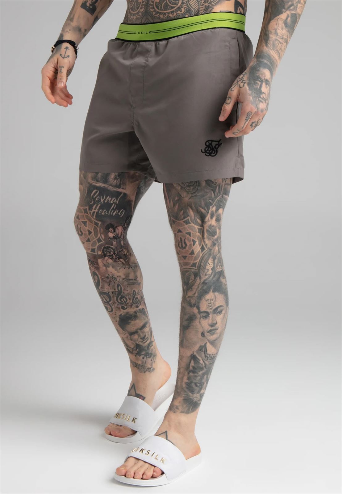 SIK SILK SS-18695 Status Tape Swim Shorts grey Siksilk