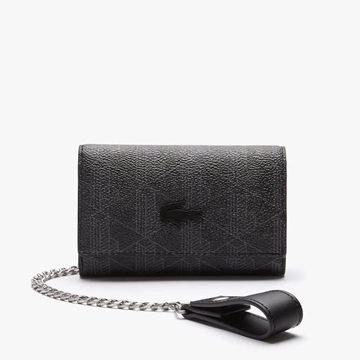Billetera LACOSTE NH3655LX  en lona con cierre de broche y monograma - Imagen 1