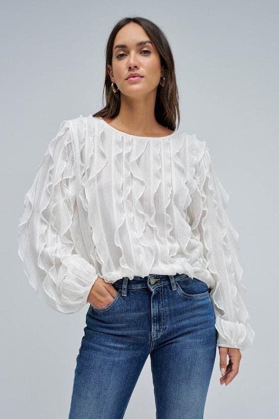Blusa Salsa Jeans White 21010496 010 - Imagen 1
