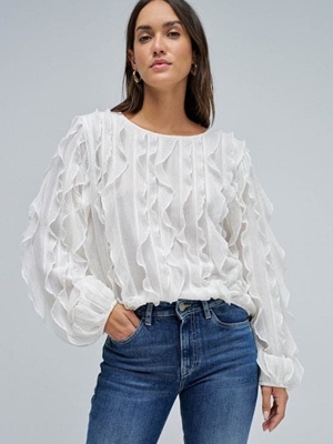 Blusa Salsa Jeans White 21010496 010 - Imagen 1