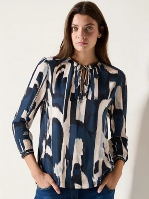 Blusa Street One Tunic blouse w tape 345891 36857 Tide Blue - Imagen 1