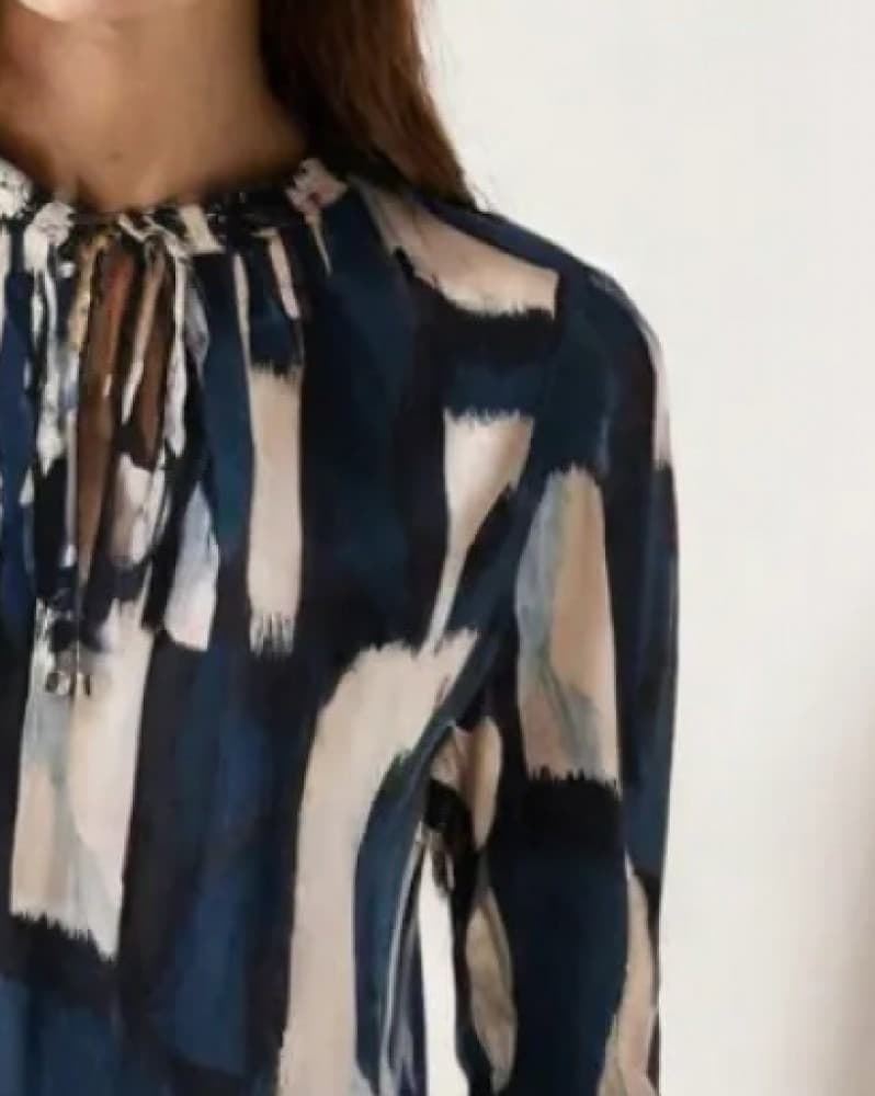 Blusa Street One Tunic blouse w tape 345891 36857 Tide Blue - Imagen 2