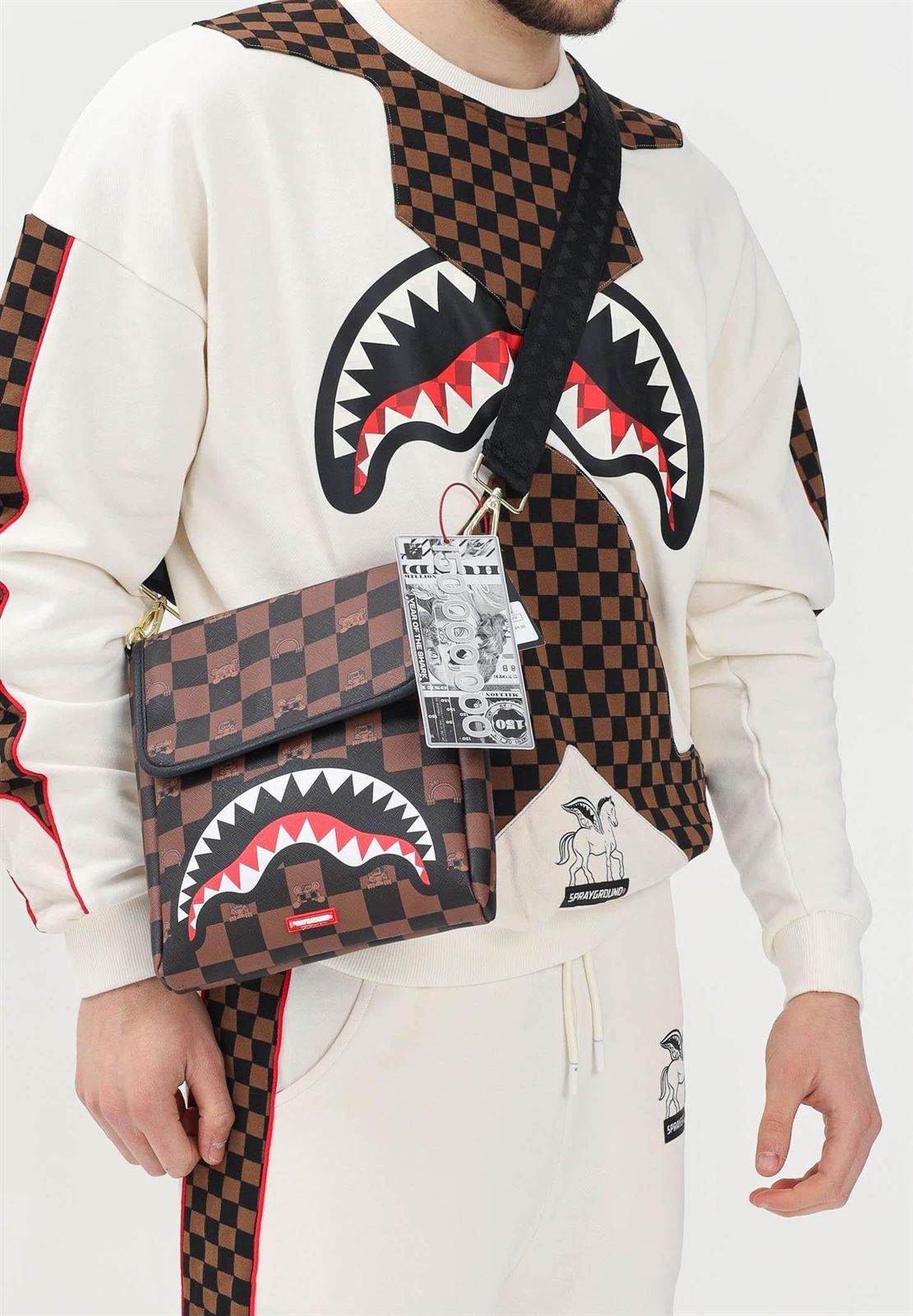 Bolsa Sprayground Peeking Character Check Messenger Sling 910B7505NSZ - Imagen 4