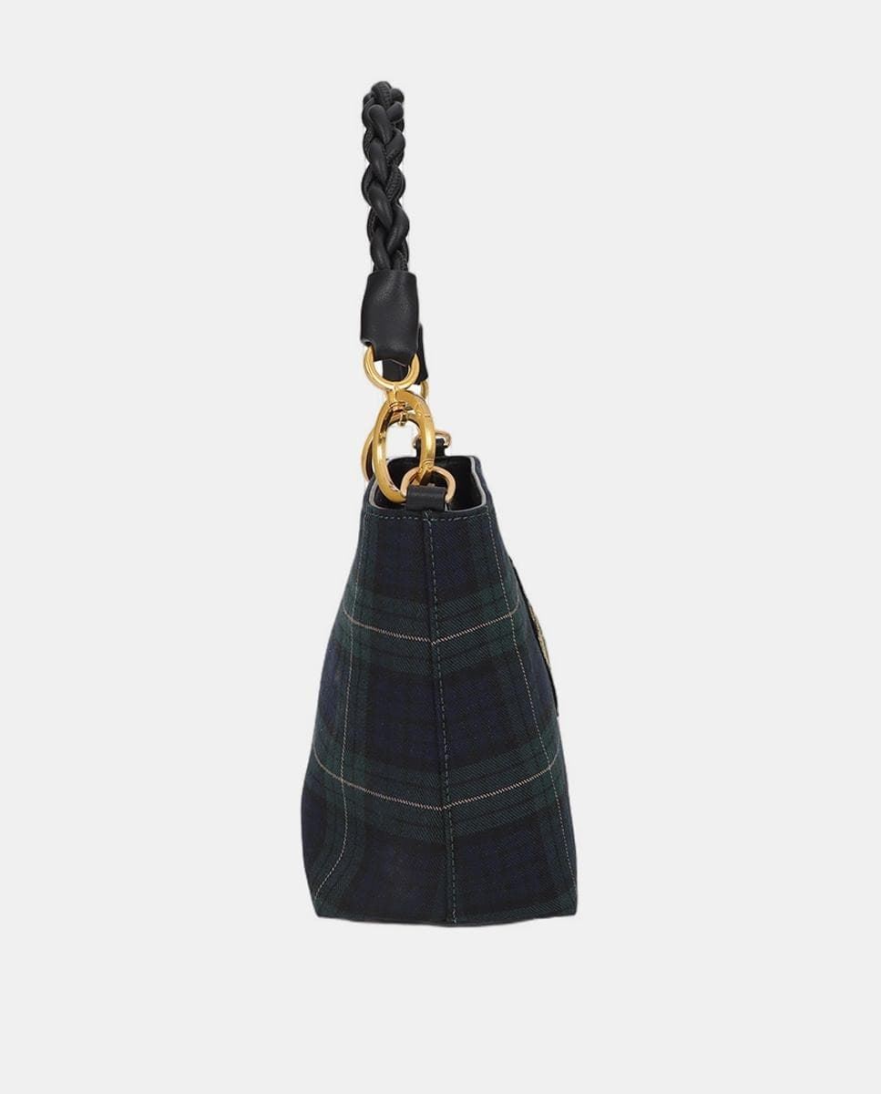 Bolso Lola Casademunt tejido cuadros con parche LF2604007 - Imagen 3