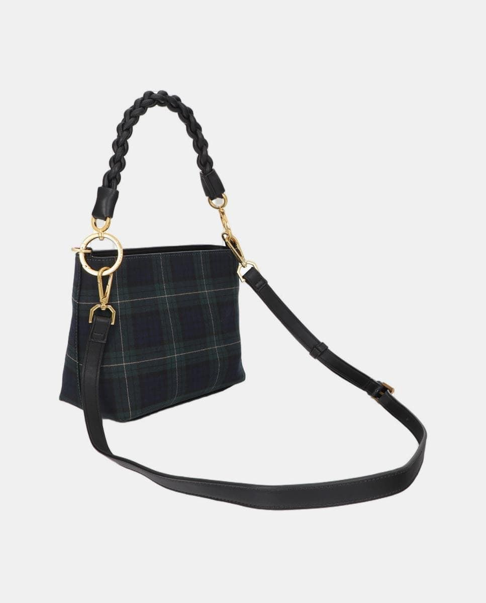 Bolso Lola Casademunt tejido cuadros con parche LF2604007 - Imagen 4