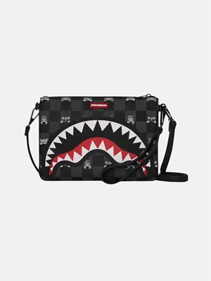 Bolso SPRAYGROUND 910B8915NSZ Gray Peeking Character Check Crossover Clutch - Imagen 1