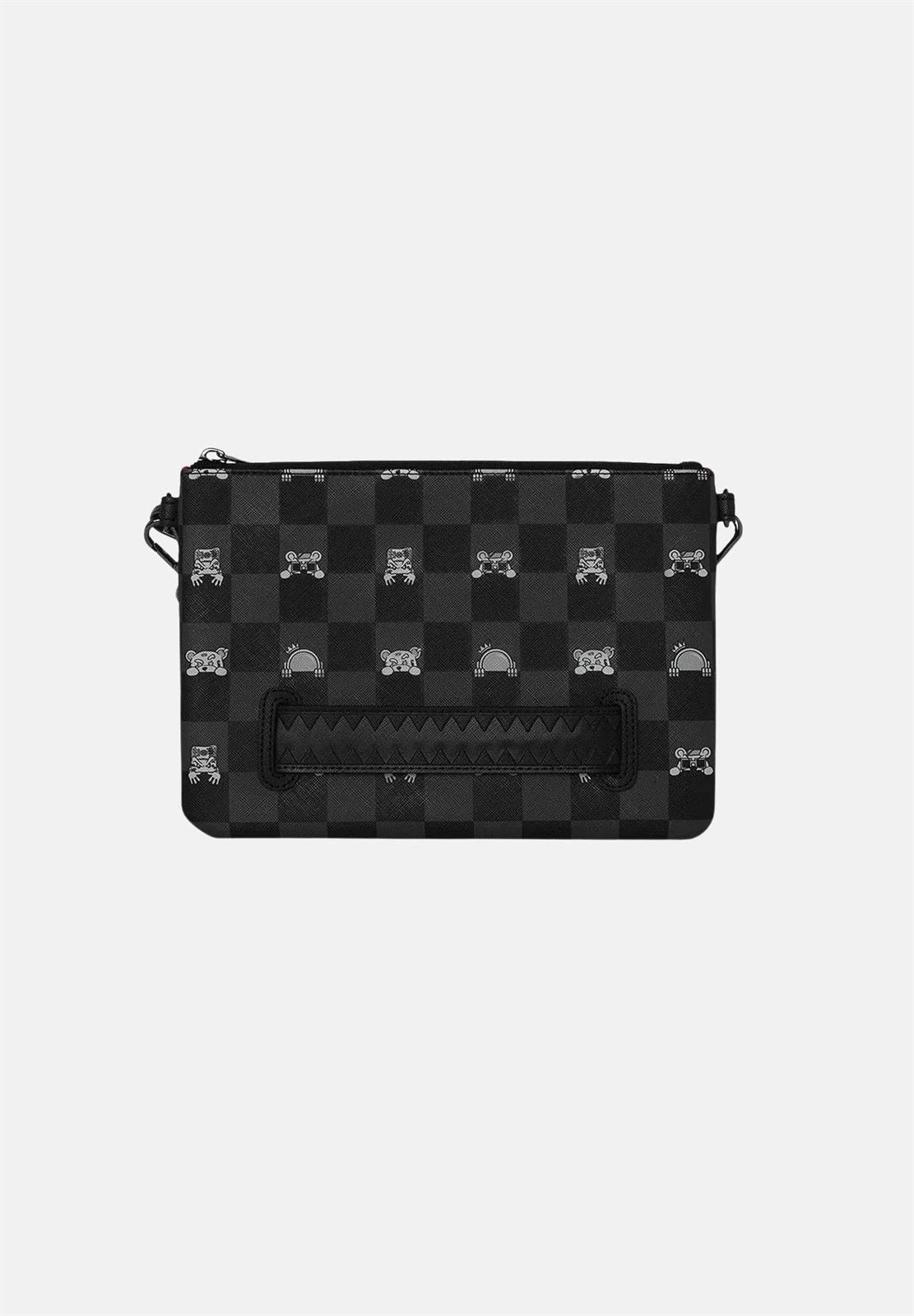 Bolso SPRAYGROUND 910B8915NSZ Gray Peeking Character Check Crossover Clutch - Imagen 2