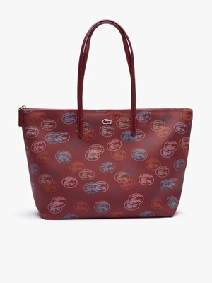 Bolso tote de mujer LACOSTE L.12.12 de lona revestida con estampado de cocodrilos NF3517CX H29 rojo - Imagen 1