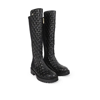 Bota Lola Casademunt con Mini Tachas y Cadena Negro LF2605001 - Imagen 1