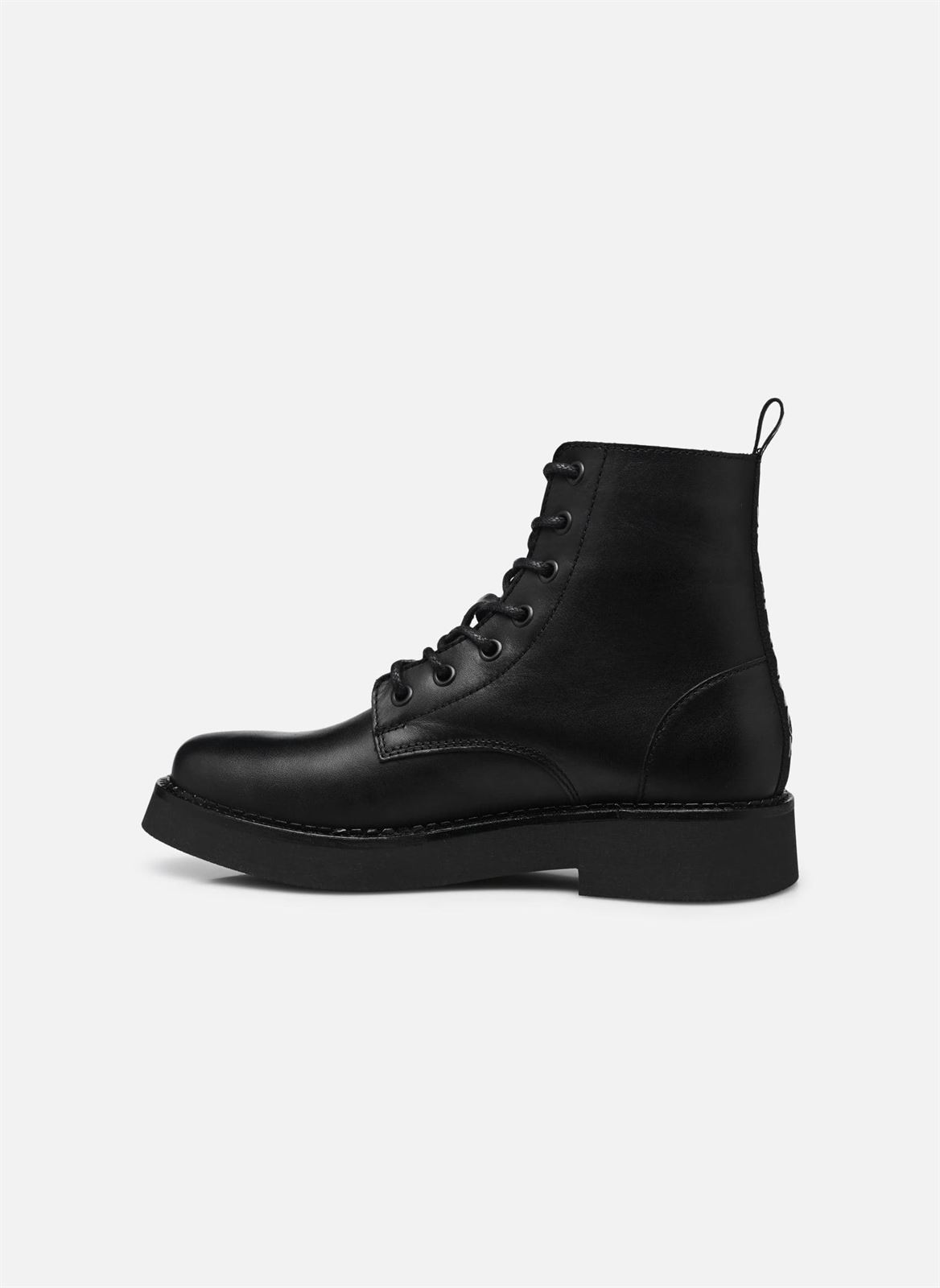 Botas Tommy Jeans TJW LACE UP FLAT BOOT black EN0EN02310 - Imagen 3