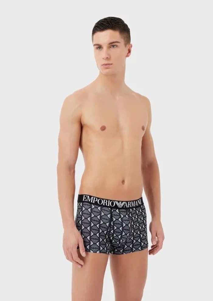 Boxer Emporio Armani 111290 3R535 06121 aquile nero/bianco - Imagen 2