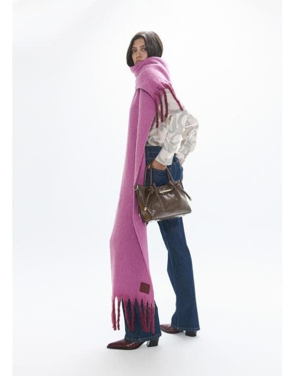 Bufanda Lola Casademunt con flecos Rosa-Lila LF2607012 228 - Imagen 1