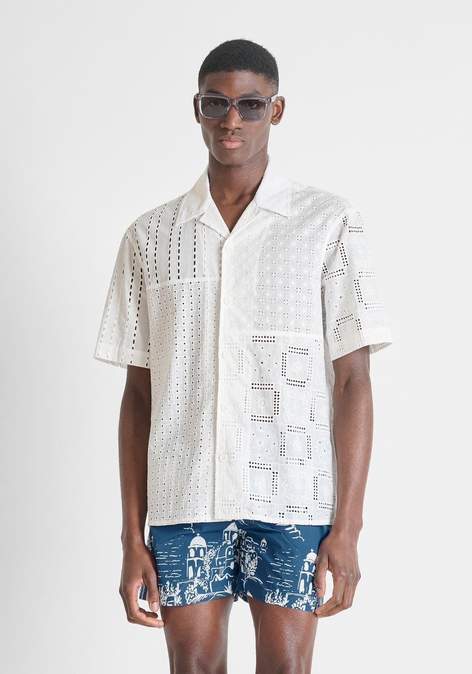 Camisa Antony Morato Dover Crema MMSS00208 FA440075 1011 - Imagen 2