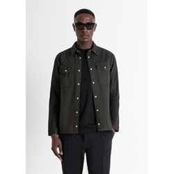 Camisa Antony Morato MMSL00725 FA700133 4075 verde militar - Imagen 1