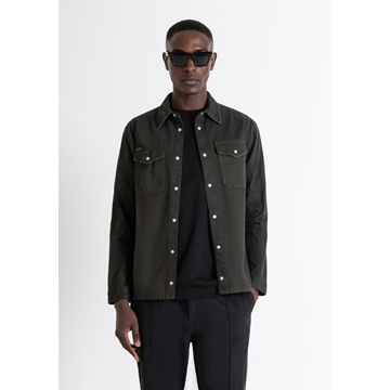 Camisa Antony Morato MMSL00725 FA700133 4075 verde militar - Imagen 1