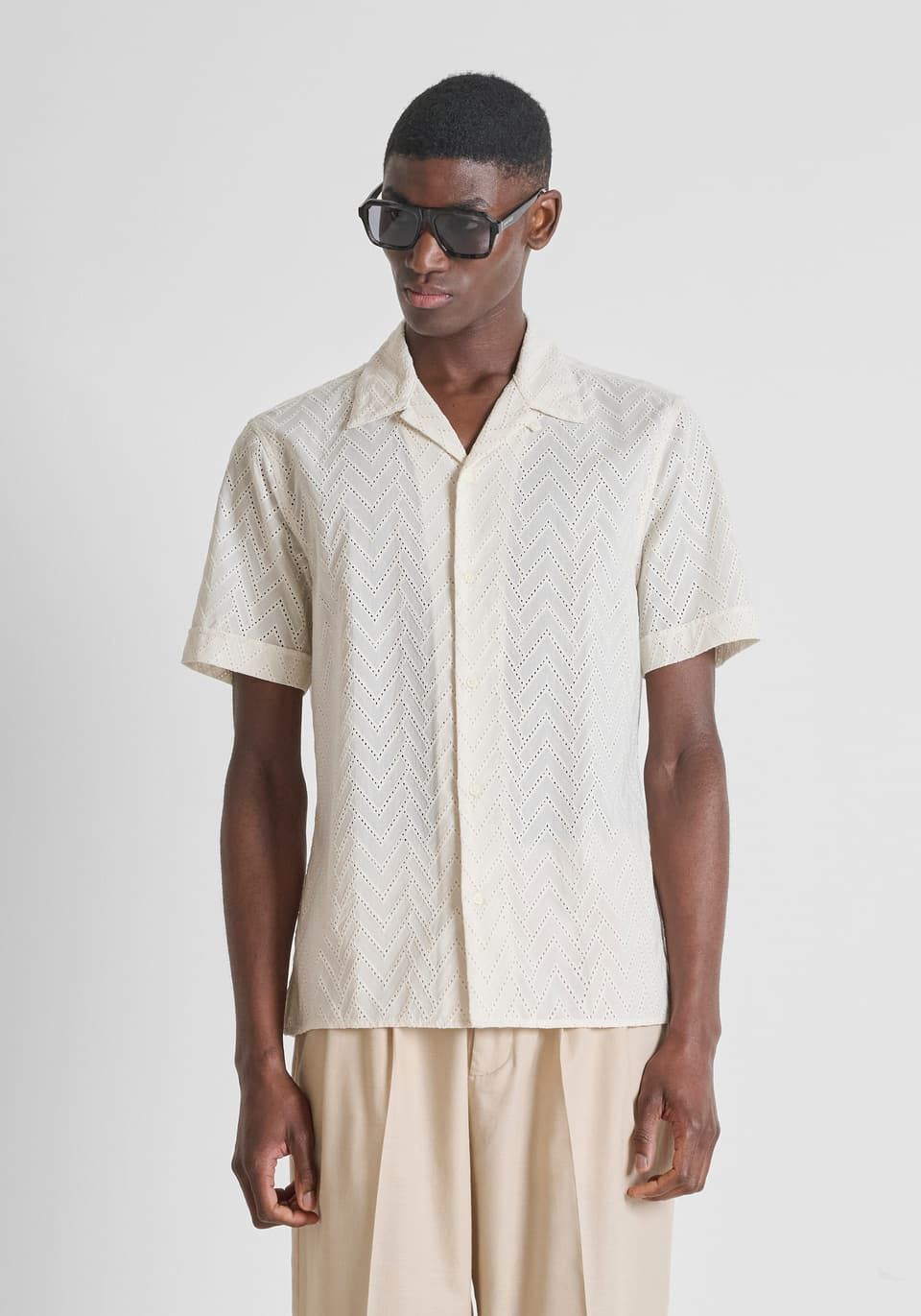 Camisa ANTONY MORATO MMSS00189 FA440068 1021 manteca - Imagen 2