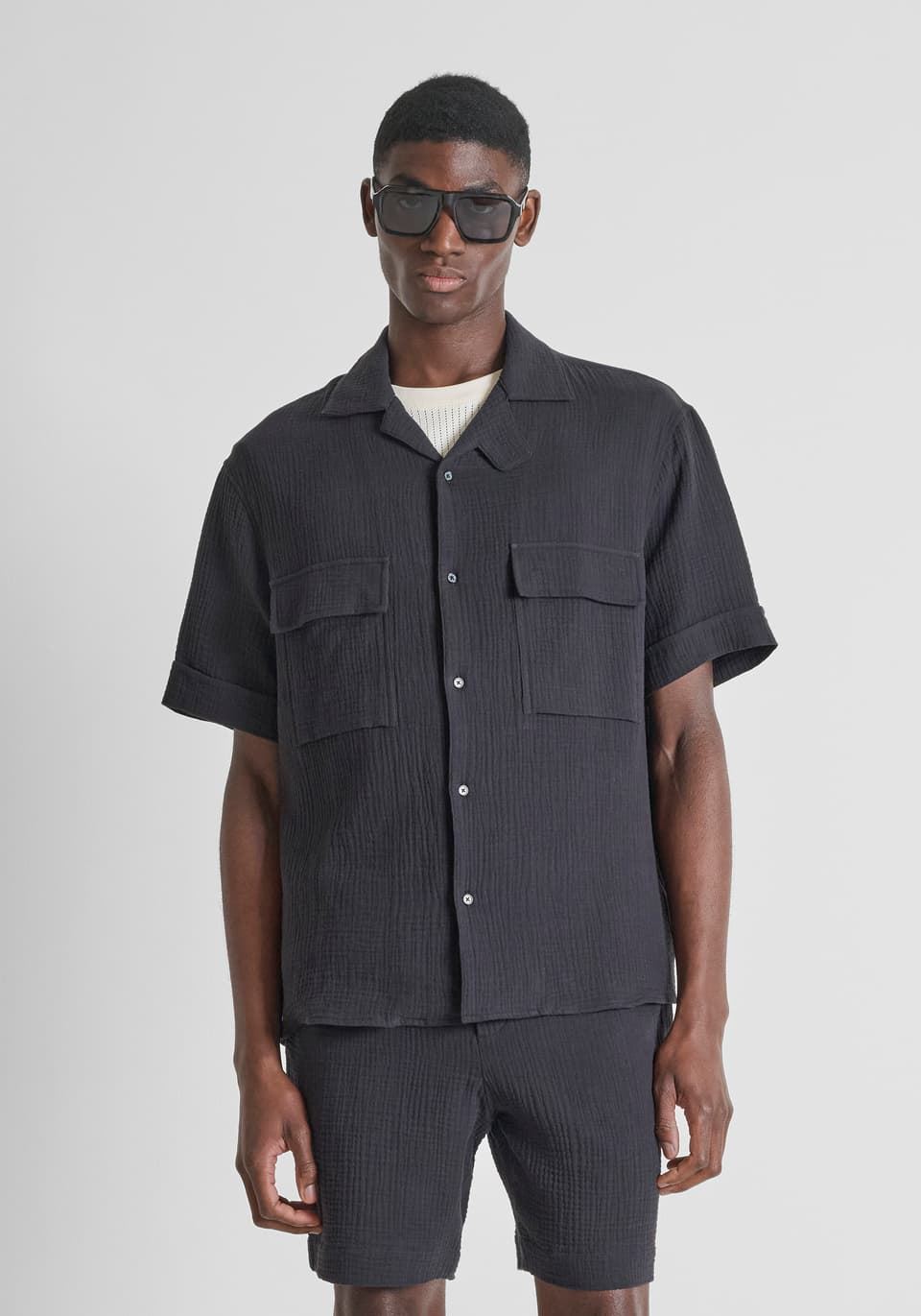 Camisa ANTONY MORATO MMSS00203 FA400101 9000 negro - Imagen 2