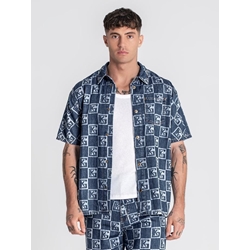 Camisa Gianni Kavanagh GKM006828 Ligh Blue Clone Denim Shirt - Imagen 1