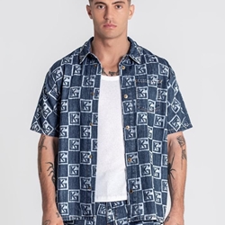 Camisa Gianni Kavanagh GKM006828 Ligh Blue Clone Denim Shirt - Imagen 1