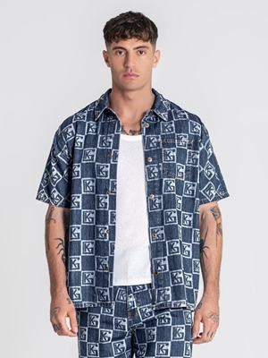 Camisa Gianni Kavanagh GKM006828 Ligh Blue Clone Denim Shirt - Imagen 1