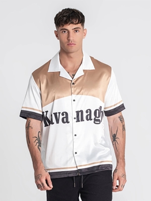 Camisa GIANNI KAVANAGH GKM006846 Gold Smoke Satin Shirt - Imagen 1