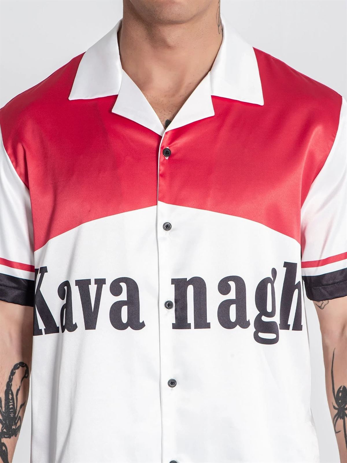 Camisa GIANNI KAVANAGH GKM006853 Red Smoke satin Shirt - Imagen 4