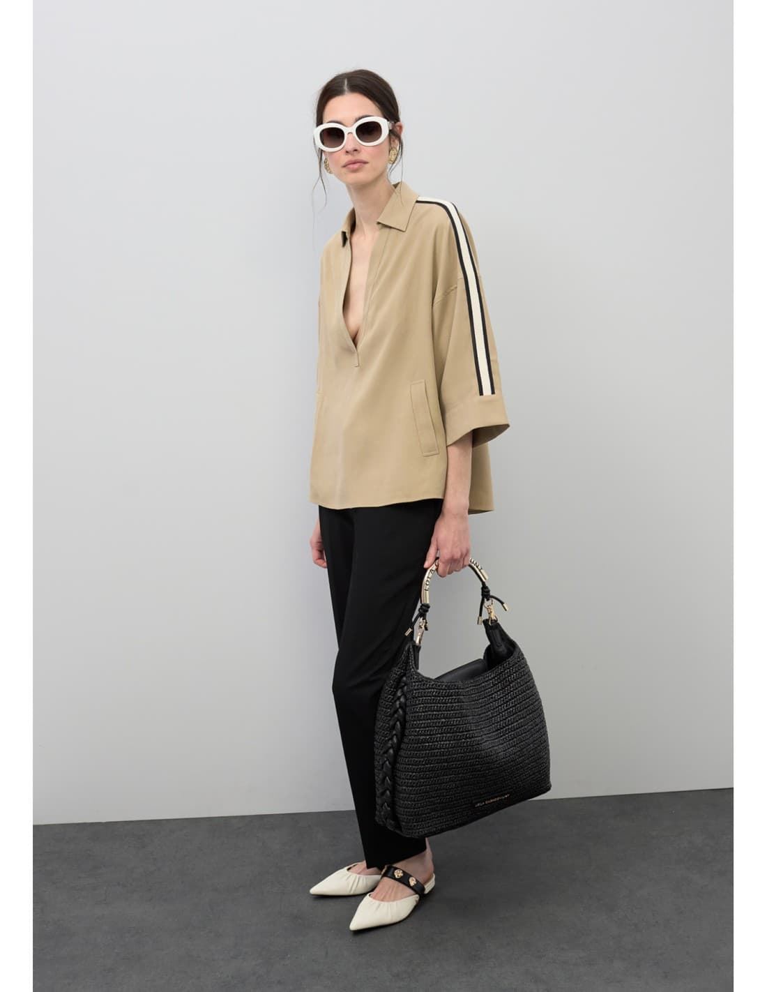 Camisa LOLA CASADEMUNT LS2615100 001 crudo - Imagen 4