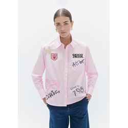 Camisa Lola Casademunt popelín con detalles y parches LF2615021 - Imagen 1