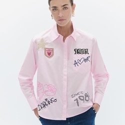 Camisa Lola Casademunt popelín con detalles y parches LF2615021 - Imagen 1