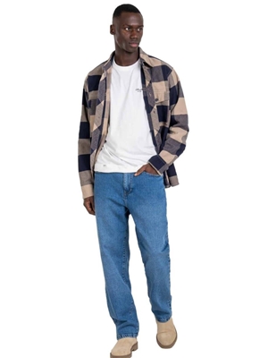 Camisa REELL Freeman Shirt Check Navy Sand - Imagen 2