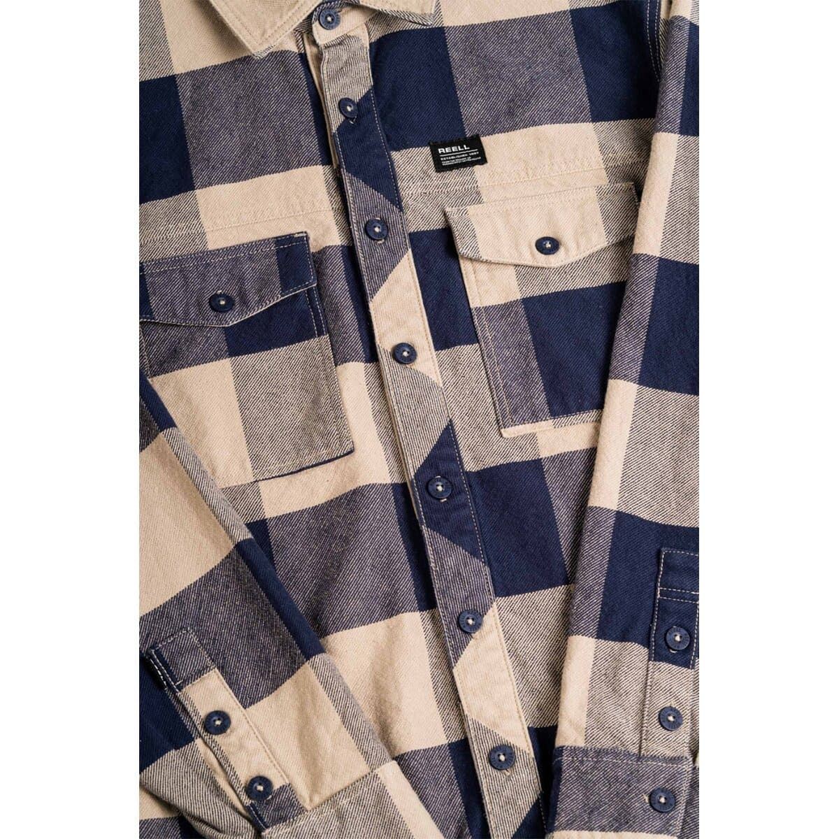 Camisa REELL Freeman Shirt Check Navy Sand - Imagen 4