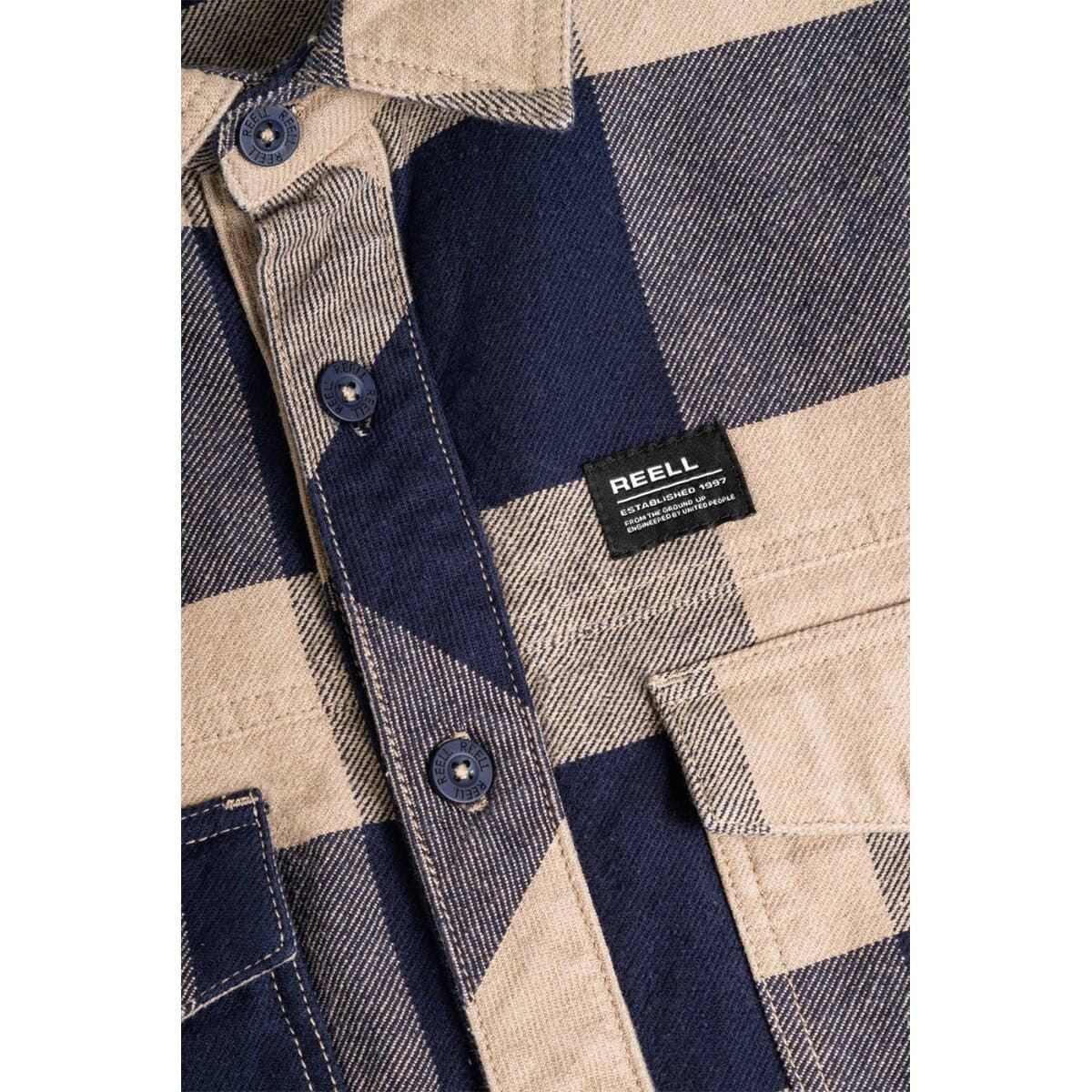 Camisa REELL Freeman Shirt Check Navy Sand - Imagen 6