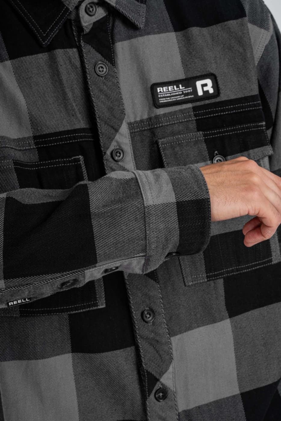Camisa REELL RE3741 Freeman Shirt Check Black Grey - Imagen 7
