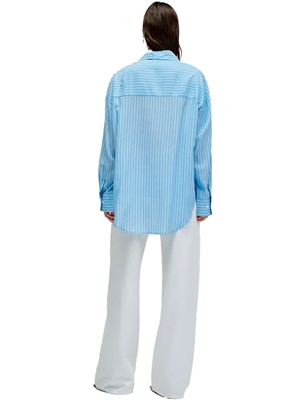 Camisa SALSA 21011112 001 STRIPED SHIRT WITH LACE DETAIL WHITE - Imagen 2