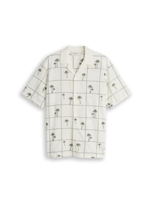 Camisa TOM TAILOR 1050982 40272 relaxed embroidered resort shirt/ wool white palm - Imagen 1