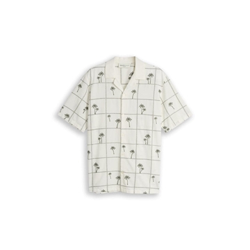 Camisa TOM TAILOR 1050982 40272 relaxed embroidered resort shirt/ wool white palm - Imagen 1
