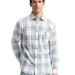 Camisa Tom Tailor Comfort Checked Shirt Blue & White 1048426 38914 - Imagen 2