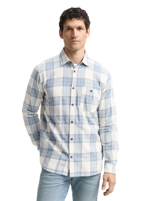 Camisa Tom Tailor Comfort Checked Shirt Blue & White 1048426 38914 - Imagen 2