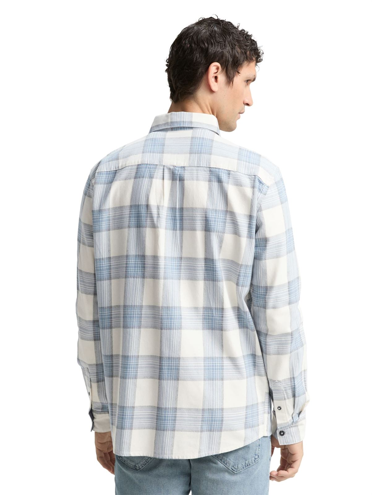 Camisa Tom Tailor Comfort Checked Shirt Blue & White 1048426 38914 - Imagen 5