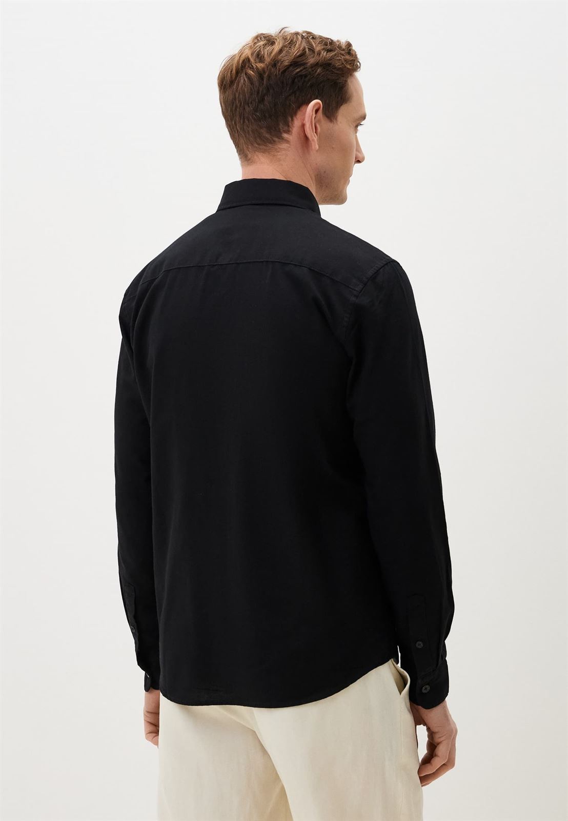 Camisa Tom Tailor Oxford Shirt/Black 1045930 29999 - Imagen 3