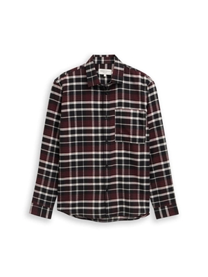 Camisa Tom Tailor Relaxed Checked Black Red 1048461 39007 - Imagen 1