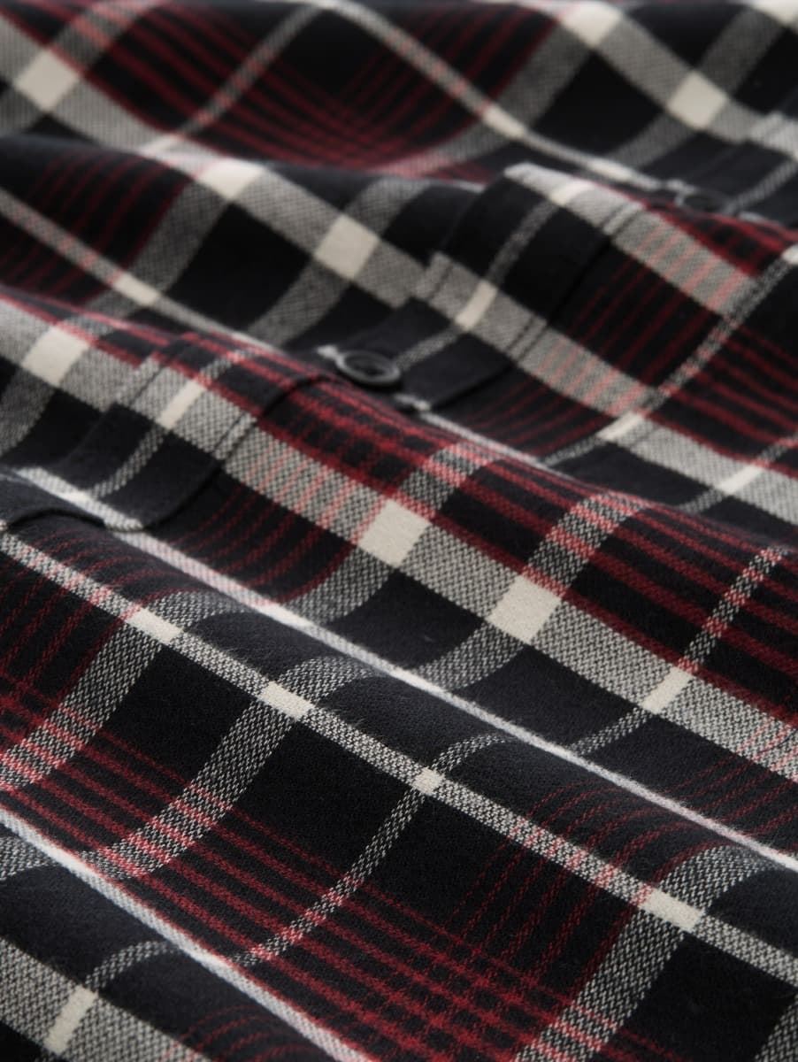 Camisa Tom Tailor Relaxed Checked Black Red 1048461 39007 - Imagen 2