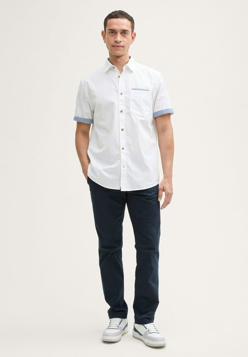 Camisa White Tom Tailor Structured Slubyarn 1049602 20000 - Imagen 1