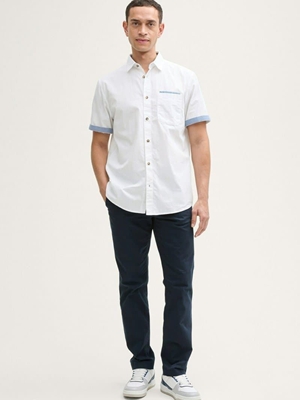 Camisa White Tom Tailor Structured Slubyarn 1049602 20000 - Imagen 1