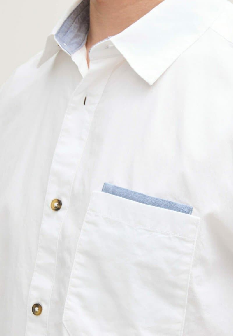 Camisa White Tom Tailor Structured Slubyarn 1049602 20000 - Imagen 3