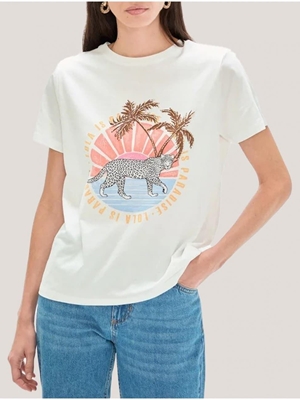 Camiseta animal con palmeras Lola Casademunt LS2615019 - Imagen 1