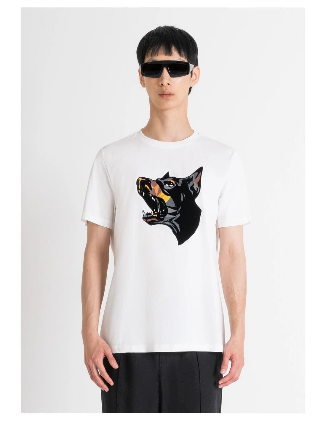 Camiseta Antony Morato MMKS02432 FA100240 1011 crema - Imagen 4